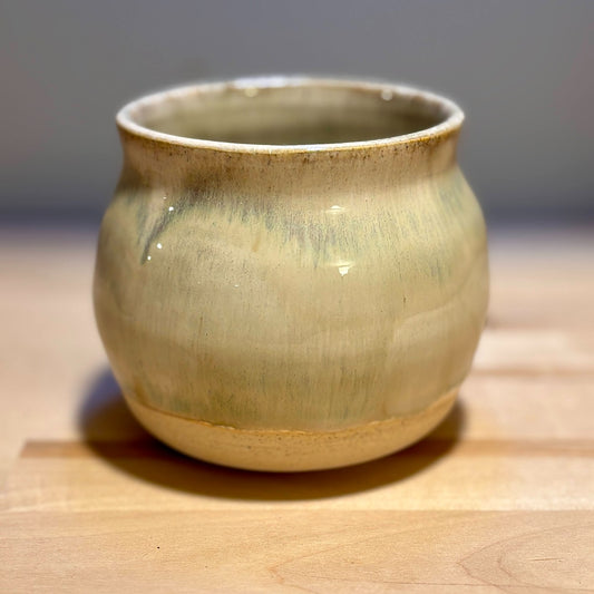 Soft Sage and Cream Ceramic Vase
