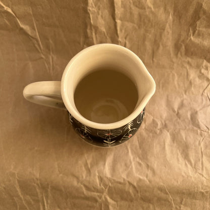 Small White Pitcher with Bold Flowers