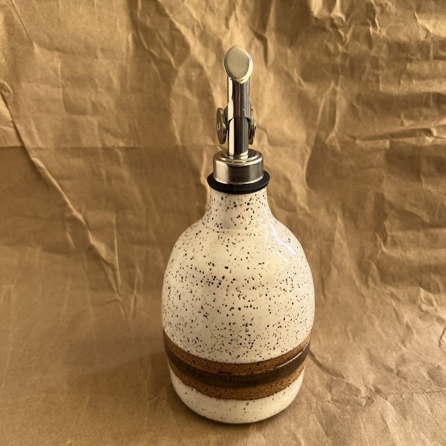 White Speckled Oil Bottle