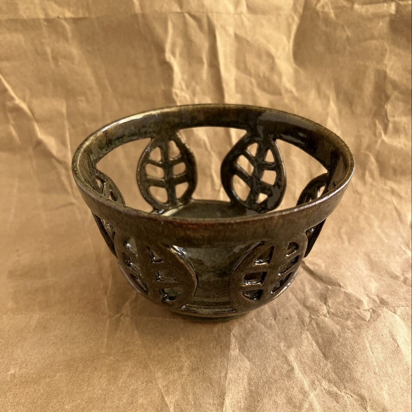 Leaf Pattern Pierced Bowl