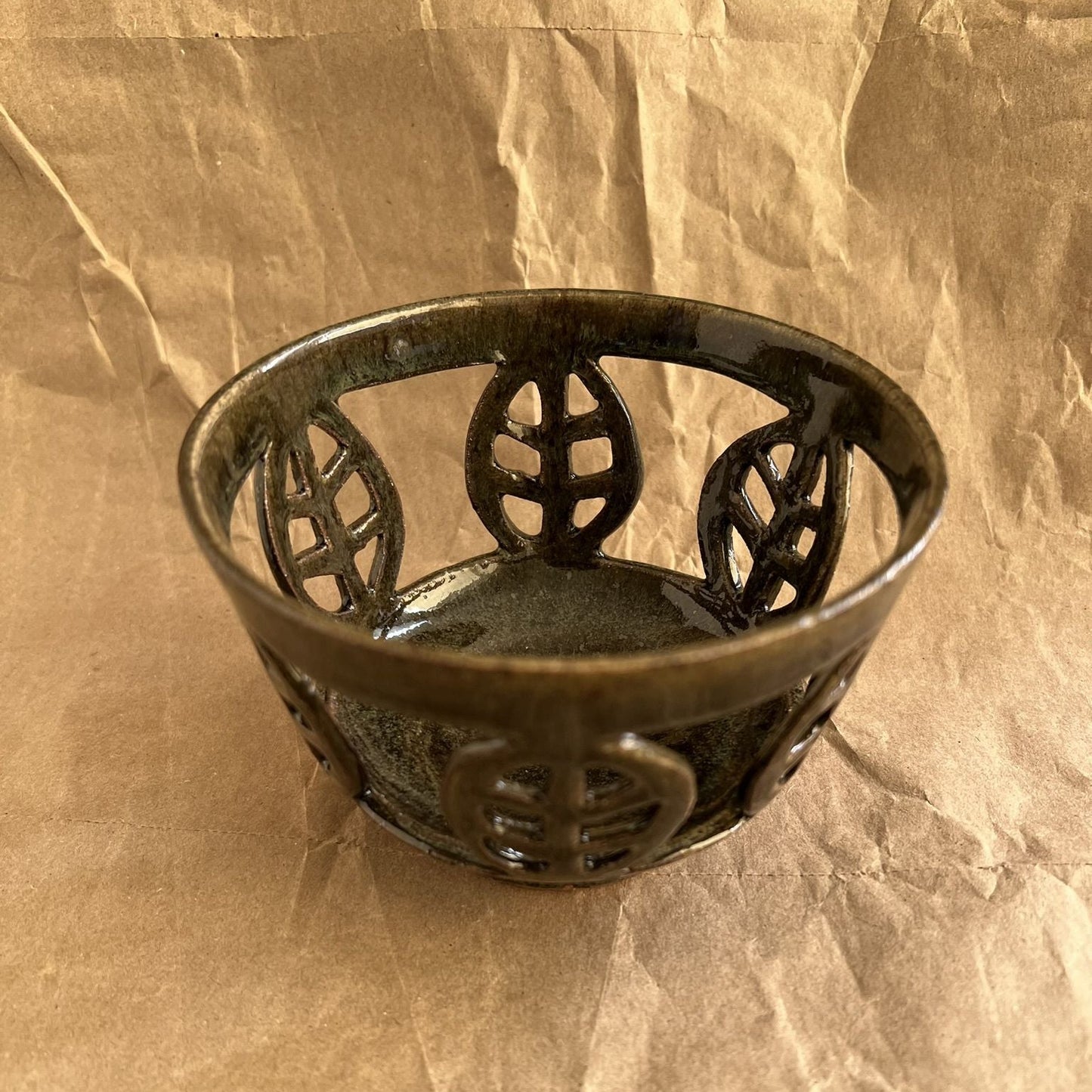 Leaf Pattern Pierced Bowl